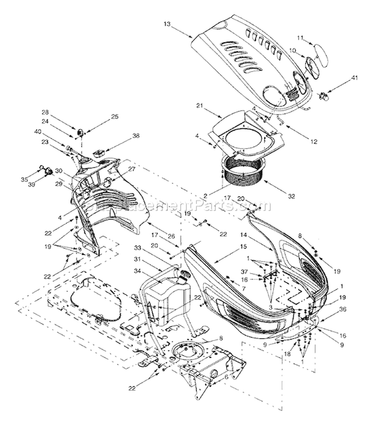 Page G Diagram and Parts List for 13BX604G401 2001 Yard Man Lawn Tractor
